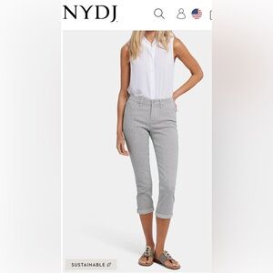 NYDJ Chloe Capri Lift x Tuck Technology Jeans With Roll Cuffs Petite Size 0P EUC